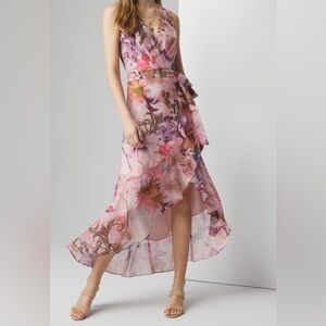 V-Neck Ruffle Wrap Dress